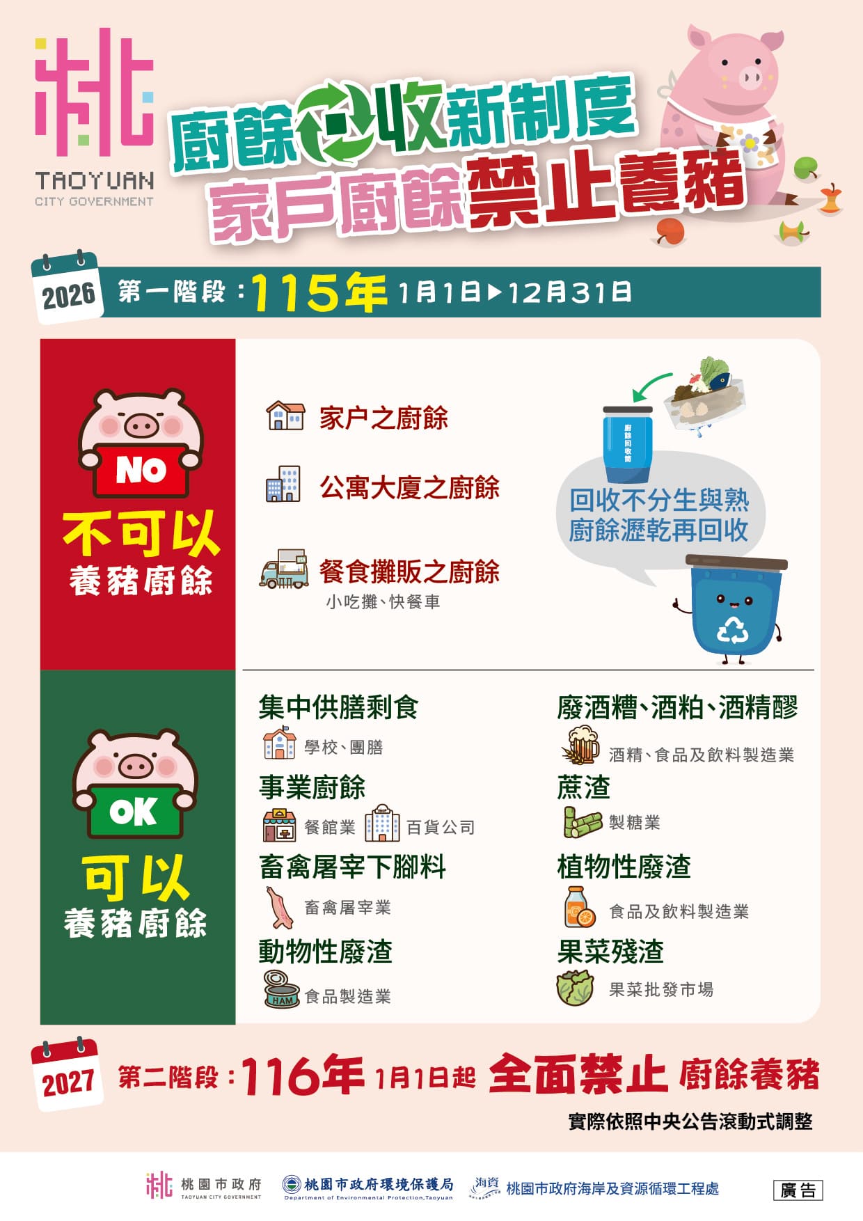 桃園市政府「家戶廚餘禁養豬隻」政令宣導 桃園市政府「家戶廚餘禁養豬隻」政令宣導