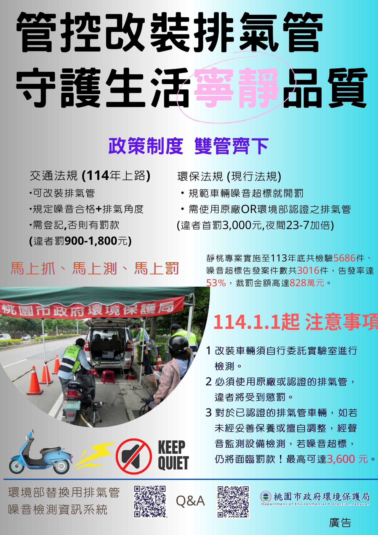 桃園市政府環境保護局「靜桃專案」宣導